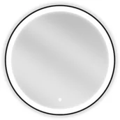 Lustra - Mexen Esso lustro łazienkowe podświetlane, okragłe 70 cm, LED 6000K, antypara, rama czarna - 9825-070-070-611-70 - miniaturka - grafika 1