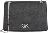 Torebki damskie - Calvin Klein Damska torba na ramię MEDIUM CONV CHAIN BAG_TEX, Ck czarna, Ck czarny - miniaturka - grafika 1