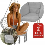 Place zabaw - HUŚTAWKA BOCIANIE GNIAZDO +PODUSZKA FOTEL WISZĄCY BOHO DO DOMU OGRODU 120CM - miniaturka - grafika 1