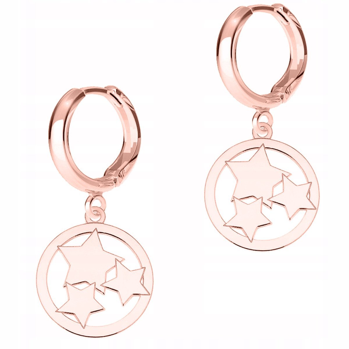 Kolczyki Pozłacane z Gwiazdkami Blaszki Gwiazda Gwiazdy Gwiazdki SREBRO 925