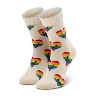 Skarpetki dla dzieci - Skarpety Wysokie Dziecięce HAPPY SOCKS - KPRS01-1300 Biały - grafika 1