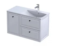 Szafki łazienkowe - Oristo Szafka wisząca MONTEBIANCO 100 cm z umywalką AMELIA, PRAWA BIAŁY MAT OR47-SD2S-60-2 + OR47-SN1S-40-2 + UME-AM-100-92-P - miniaturka - grafika 1