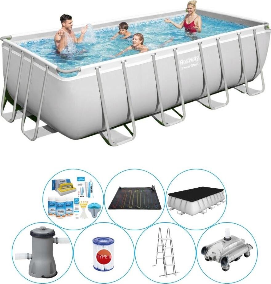 Basen Super Deal - Bestway Power Steel 488x244x122 cm Rechteckig