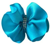 Akcesoria i dodatki do ubrań dla dzieci - Kokardka Premium turkusowa 5,5cm KP007 - miniaturka - grafika 1