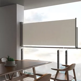 vidaXL Tarasowa, zwijana markiza boczna, 100 x 300 cm, kremowa - Markizy - miniaturka - grafika 1