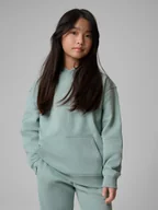 Bluzy dla dziewczynek - 4F Bluza dresowa loose z kapturem dziewczęca - miętowa 158/164 (12-14 lat) - miniaturka - grafika 1