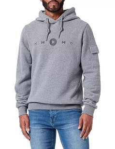 MOZZAAR Męska bluza z kapturem 14630246, szary melanż, L, szary melanż, L - Bluzy męskie - miniaturka - grafika 1