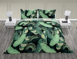 FARO, Pościel bawełniana 140x200+70x90 cm, Trendy, Liście bananowca - Pościel - miniaturka - grafika 1
