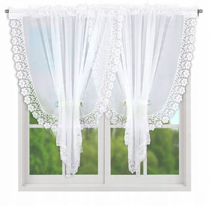 Dekoracyjna Upinana Firana 150x400 z gipiurą 15cm