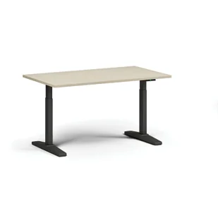 Stół z regulacją wysokości, elektryczny, 675-1325 mm, blat 1400x800 mm, podstawa czarna, czereśnia - Stoły i stoliki do biura - miniaturka - grafika 5