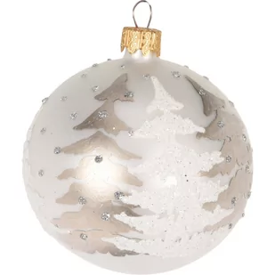 Szklana bombka z brokatowym zdobieniem, Ø 10 cm - Bombki - miniaturka - grafika 1
