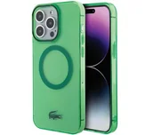 Etui i futerały do telefonów - Lacoste LCHMP15XULON Hardcase Transparent MagSafe do iPhone 15 Pro Max Zielony - miniaturka - grafika 1