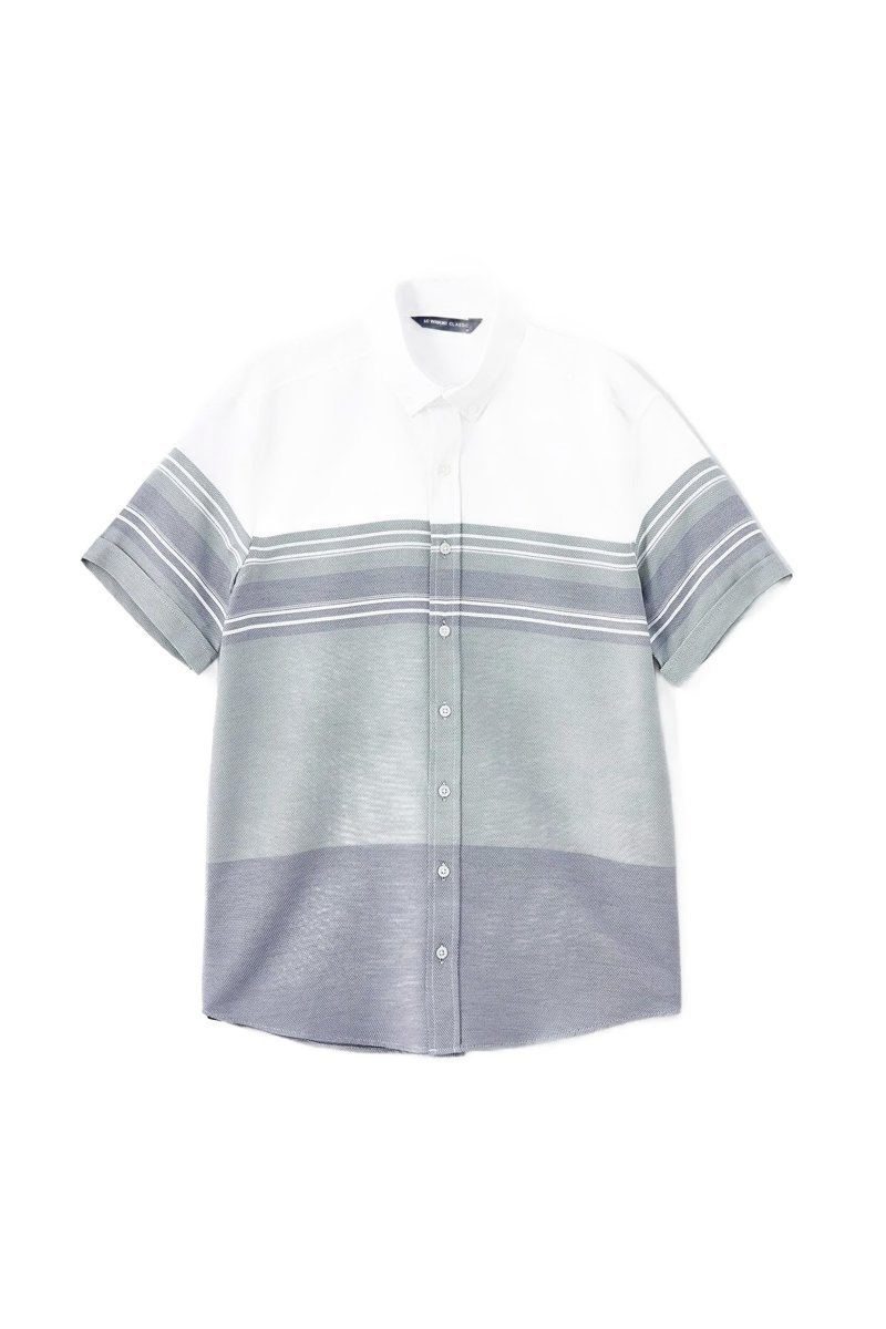 LC WAIKIKI MĘSKA KOSZULA CASUAL KRÓTKI RĘKAW PASKI KOLOROWE 3XL 5DA