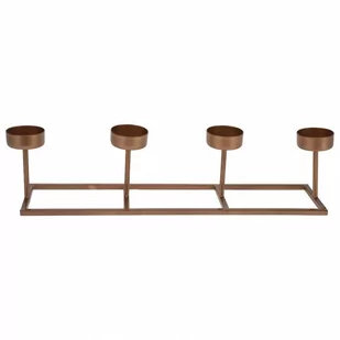 świecznik na 4 świeczkę tealight metalowy złoty 35x8,5x9 cm kod: O-569529 - Świeczniki - miniaturka - grafika 1