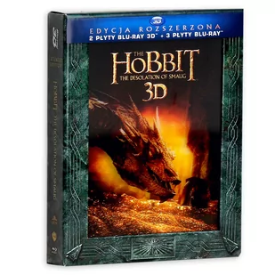 Hobbit Pustkowie Smauga 3D Wydanie Rozszerzone Blu-Ray + Blu-Ray 3D - Filmy fantasy DVD - miniaturka - grafika 1