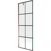 Parawany nawannowe - Mexen Next parawan nawannowy 1-skrzydłowy 70 x 150 cm, czarny wzór, różowe złoto - miniaturka - grafika 1