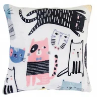Poszewki na poduszki - Biała poszewka dekoracyjna w kotki - miniaturka - grafika 1