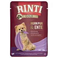 Mokra karma dla psów - RINTI Gold 10 x 100 g - Kurczak z kaczką - miniaturka - grafika 1