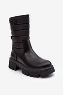 Śniegowce damskie - Śniegowce Botki Ocieplane Na Suwak Czarne Big Star MM274068 -37 - miniaturka - grafika 1