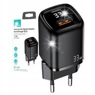 Ładowarki do telefonów - Ładowarka sieciowa Usams T46 33W 1xUSB-C + 1xUSB PD 3.0 QC 3.0 czarna - miniaturka - grafika 1