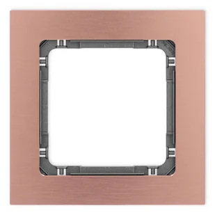 Karlik Ramka pojedyncza Deco metal - miedź szczotkowana, grafit - Klawisze i ramki - miniaturka - grafika 1