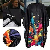 Peleryny fryzjerskie - TEMU 63-calowy czarny kapelusz salonowy z wodoodpornym wzorem - antystatyczny, regulowane paski, trwały poliester dla fryzjerów i fryzurzystów, - miniaturka - grafika 1