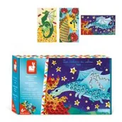 Zabawki kreatywne - Zestaw kreatywny Cekiny Smoki 6+ Janod - miniaturka - grafika 1