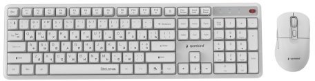 Klawiatura + mysz Gembird Klawiatura i mysz Desktop set Silent key Pro Business wireless RU White 8716309137065 KBS-WMS-01-W-CYRL 8716309137065