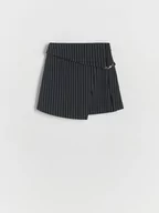 Sukienki i spódniczki dla dziewczynek - Reserved - Kopertowa spódnica w paski - czarny - miniaturka - grafika 1