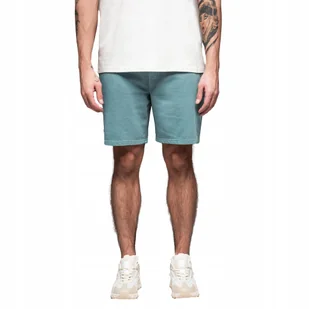Męskie krótkie spodenki dresowe athleisure turkusowe OM-SRWS-0122 V1 r. L - Spodenki męskie - miniaturka - grafika 1