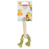 Klatki i wyposażenie dla ptaków - Zolux Drewniana żerdka ze sznurkiem S Dostawa GRATIS od 99 zł + super okazje - miniaturka - grafika 1