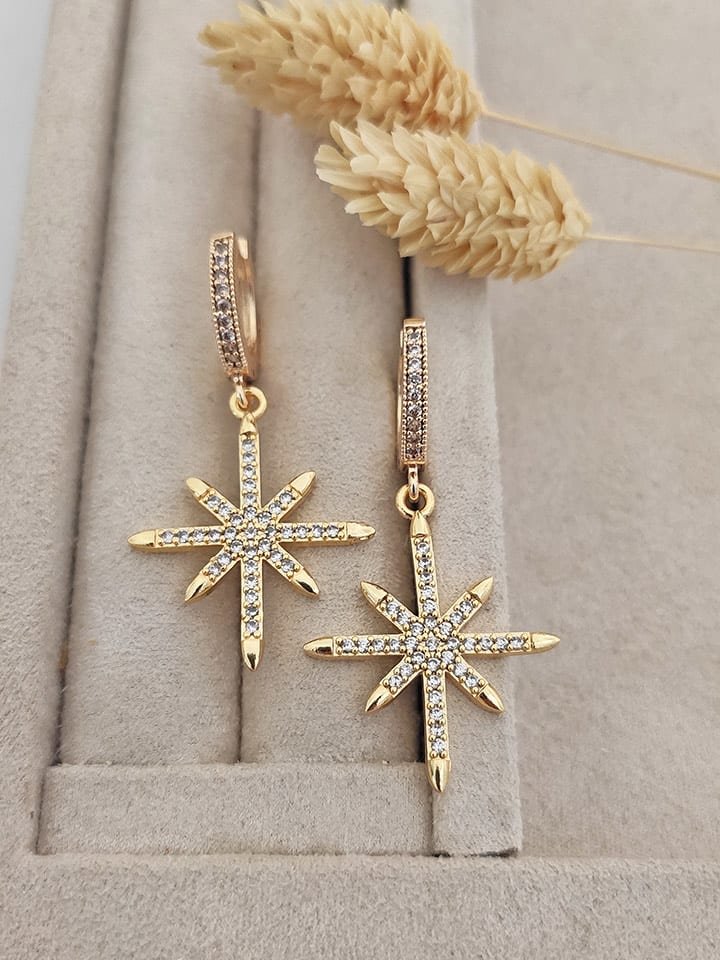 Luja Bijoux Pozłacane kolczyki-kreole z cyrkoniami