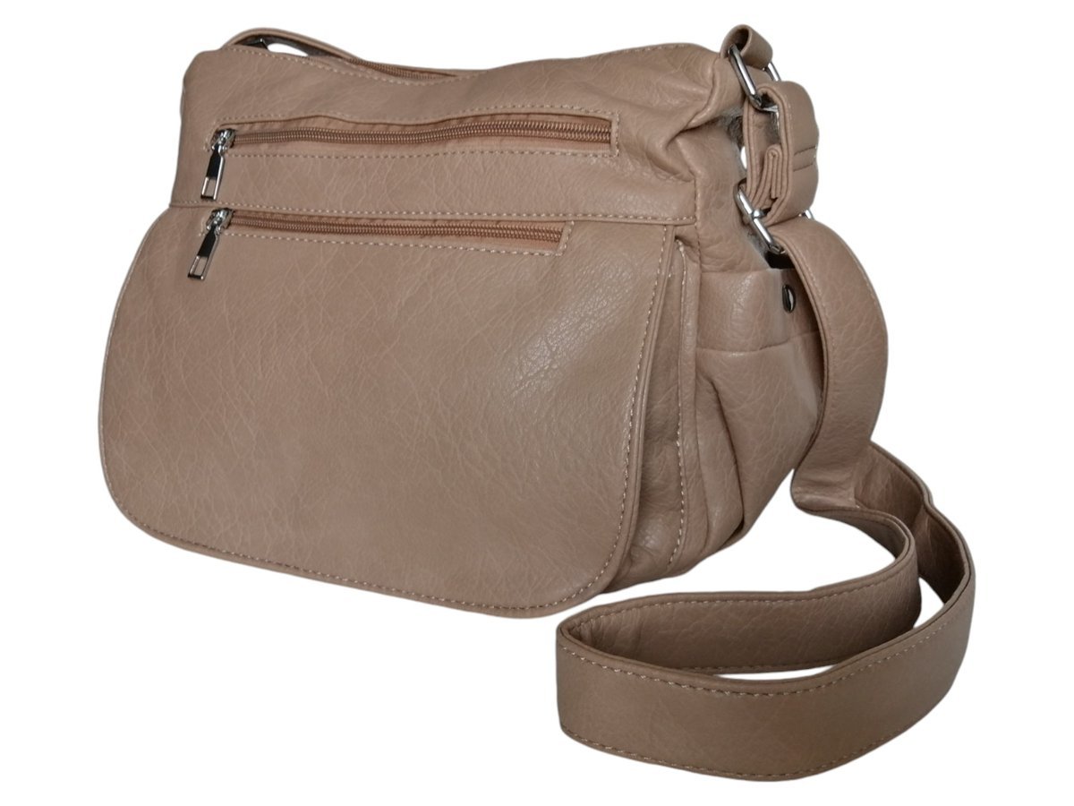 Brazowa Srednia Torebka Z Wieloma Kieszeniami Modna Listonoszka Na Ramie A5