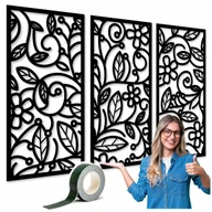 Dekoracje domu - OBRAZY DO SALONU SYPIALNI Z DREWNA PANELE 3d 120cm OBRAZ AŻUROWY TRYPTYK XL - miniaturka - grafika 1