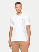 Koszulki męskie - Gant Polo Shield 2220 Biały Slim Fit - miniaturka - grafika 1