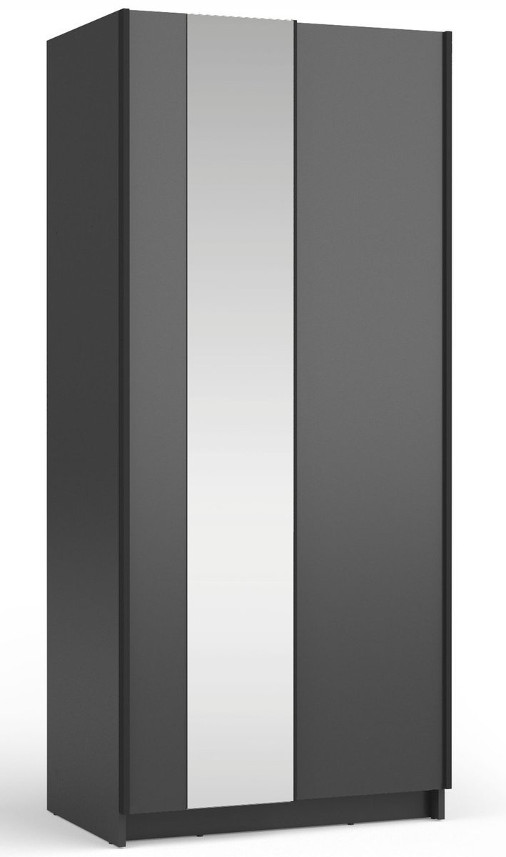 Szafa Przesuwna Fiaso Dwudrzwiowa Z Lustrem 80 Cm Czarna