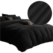 Pościel - Komplet pościeli bawełnianej GRUBA FROTA 160x200 MIĘKKA FROTTE kolor czarny - miniaturka - grafika 1