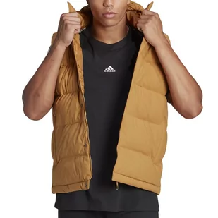 Bezrękawnik adidas Helionic Hooded Down Vest HG6275 - brązowy - Kamizelki męskie - miniaturka - grafika 1