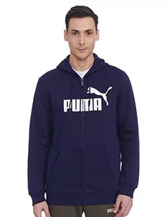 PUMA Męska bluza Ess Big Logo Fz Hood, Peacoat, S - Bluzy męskie - miniaturka - grafika 1