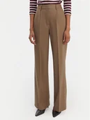 Spodnie damskie - Tommy Hilfiger Spodnie materiałowe Timeless WW0WW48801 Beżowy Wide Leg - miniaturka - grafika 1