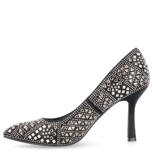 Szpilki z kryształkami - MENBUR 24682 CZARNE - Czółenka - miniaturka - grafika 5