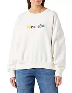 Bluzy damskie - Wrangler Damska bluza relaksacyjna, biały, XXL - grafika 1