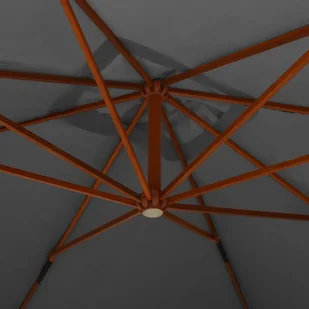 Wiszący parasol z drewnianym słupkiem, 400x300 cm, antracytowy - Parasole ogrodowe - miniaturka - grafika 6