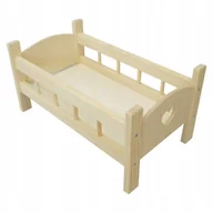 Domki dla lalek - ŁÓŻECZKO DREWNIANE DLA LALEK + GRAWER SERCE !!! - miniaturka - grafika 1