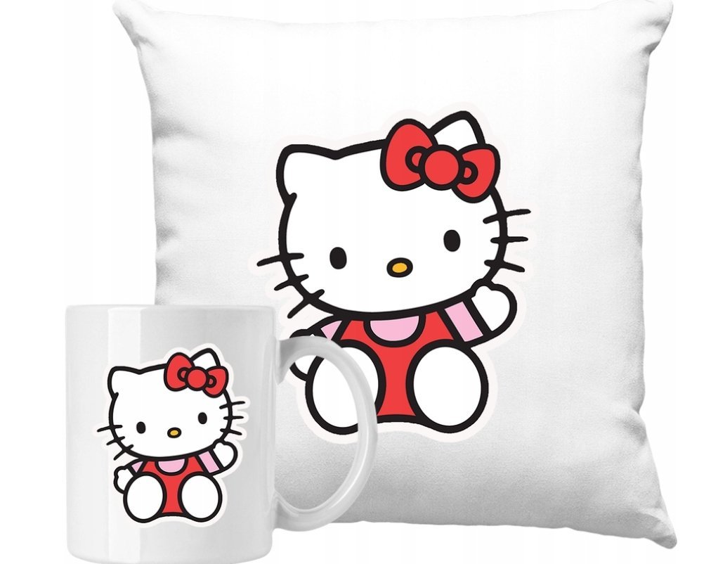 ZESTAW PODUSZKA + KUBEK Hello Kitty Kot Kotek Cat Pomysł Na Prezent #3