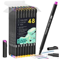 Cienkopisy - Fineliner Kreślarski Cienkopisy Zestaw 48 Kolorów Pisaki Do Rysowania 0.4Mm - miniaturka - grafika 1