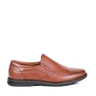 Półbuty męskie - MĘSKIE PÓŁBUTY WSUWANE UNISOFT NEWS 4093 BRĄZOWE LICOWE - miniaturka - grafika 1