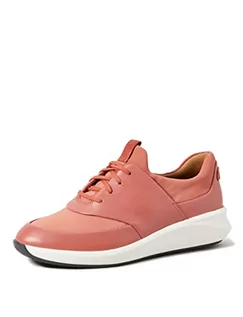 Sneakersy damskie - Clarks Damskie sneakersy Un Rio Lace, Brick Red Lthr Textile Combi, 39.5 EU - grafika 1