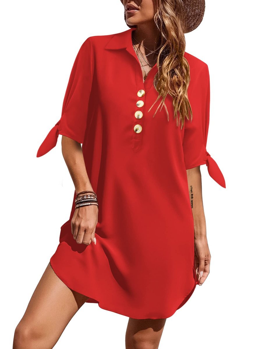 Sukienka damska Beluring Casual z krótkim rękawem Okrągły dekolt ROZMIAR S