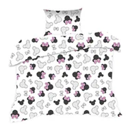 Pościel dla dzieci - Pościel 90x120 myszka biała czarna różowe kokardki Kids z poszewką 40x60 - miniaturka - grafika 1